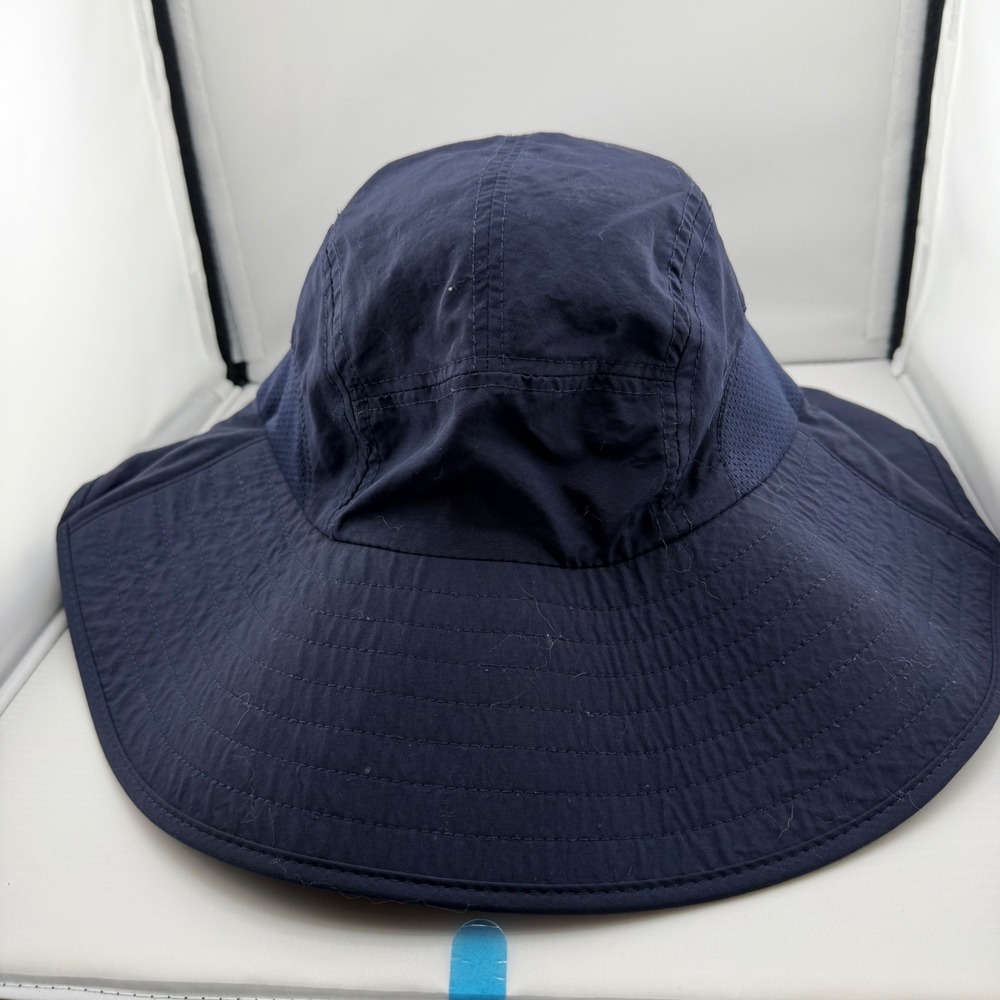 Navy Blue Sun Hat Wide Brim with Neck Flap Mesh Vents Adjustable Toggle RN155352
